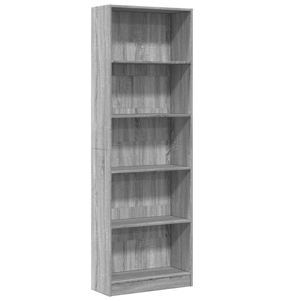 vidaXL Knihovna šedá sonoma 60 x 24 x 176 cm kompozitní dřevo