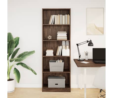 vidaXL Biblioth&egrave;que ch&ecirc;ne marron 60x24x176 cm bois d'ing&eacute;nierie