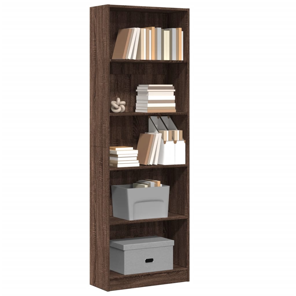 vidaXL Bücherregal Braun Eichen-Optik 60x24x176 cm Holzwerkstoff