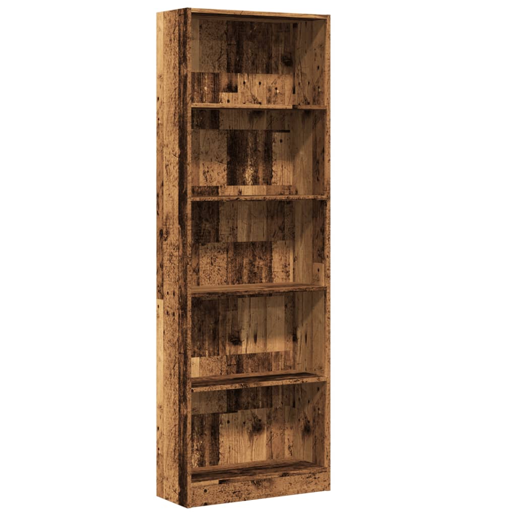 vidaXL Knihovna old wood 60 x 24 x 176 cm kompozitní dřevo