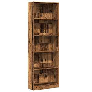 Knihovna old wood 60 x 24 x 176 cm kompozitní dřevo - obrázek 2