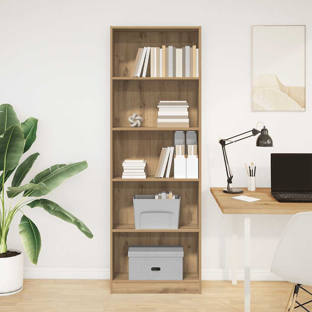 vidaXL Bibliotecă, stejar artizanal, 60x24x176 cm, lemn prelucrat