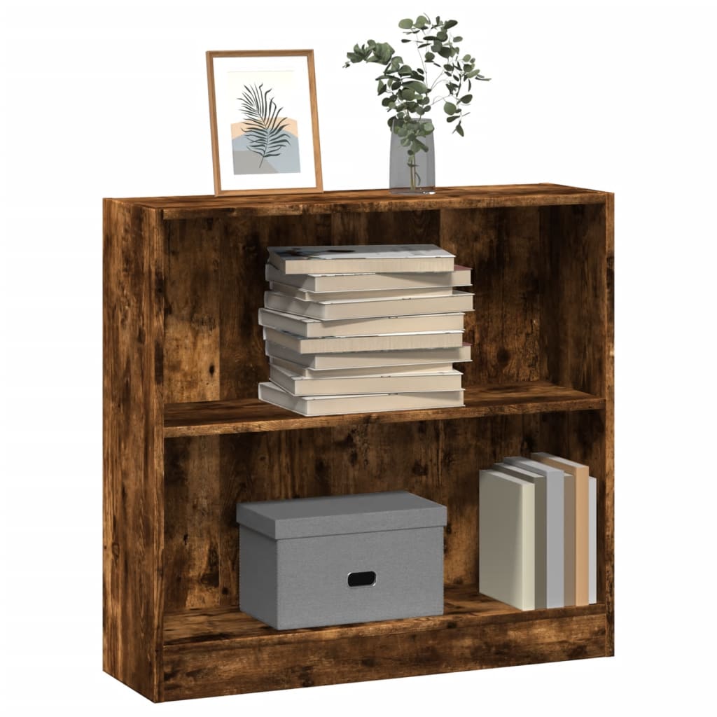 vidaXL Bücherregal Räuchereiche 80x24x76 cm Holzwerkstoff