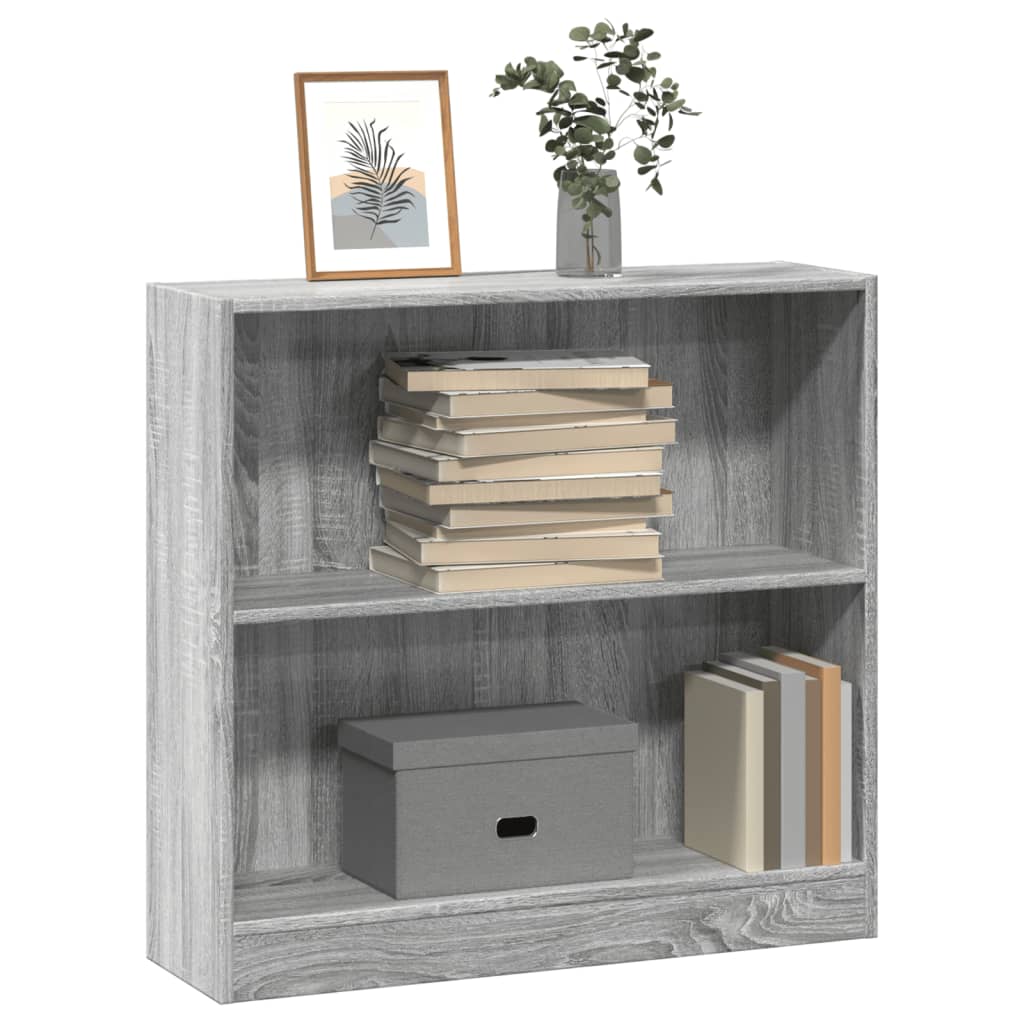 vidaXL Bücherregal Grau Sonoma 80x24x76cm Holzwerkstoff