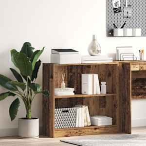 Knjižna omara starinski les 80x24x76 cm inženirski les