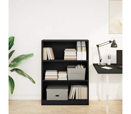 vidaXL Bibliotecă, negru, 80x24x109 cm, lemn prelucrat