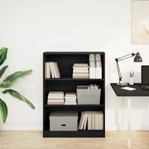 vidaXL Bibliotecă, negru, 80x24x109 cm, lemn prelucrat