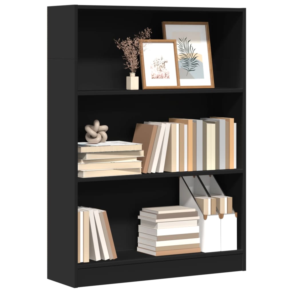 vidaXL Bibliotecă, negru, 80x24x109 cm, lemn prelucrat