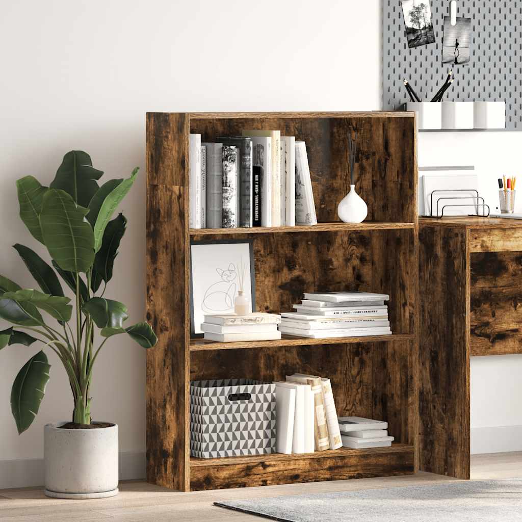 vidaXL Bibliotecă, stejar fumuriu, 80x24x109 cm, lemn prelucrat
