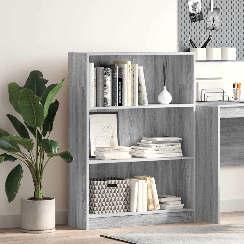 vidaXL Bibliotecă, gri sonoma, 80x24x109 cm, lemn prelucrat