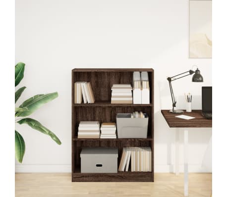 vidaXL Bookcase Brown Oak 80x24x109 cm Engineered Wood