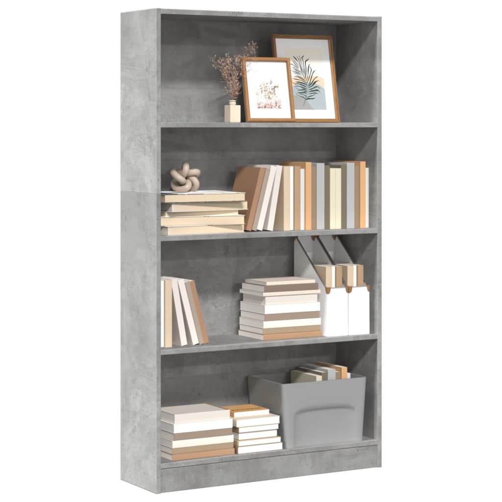 vidaXL Bücherregal Betongrau 80x24x143 cm Holzwerkstoff