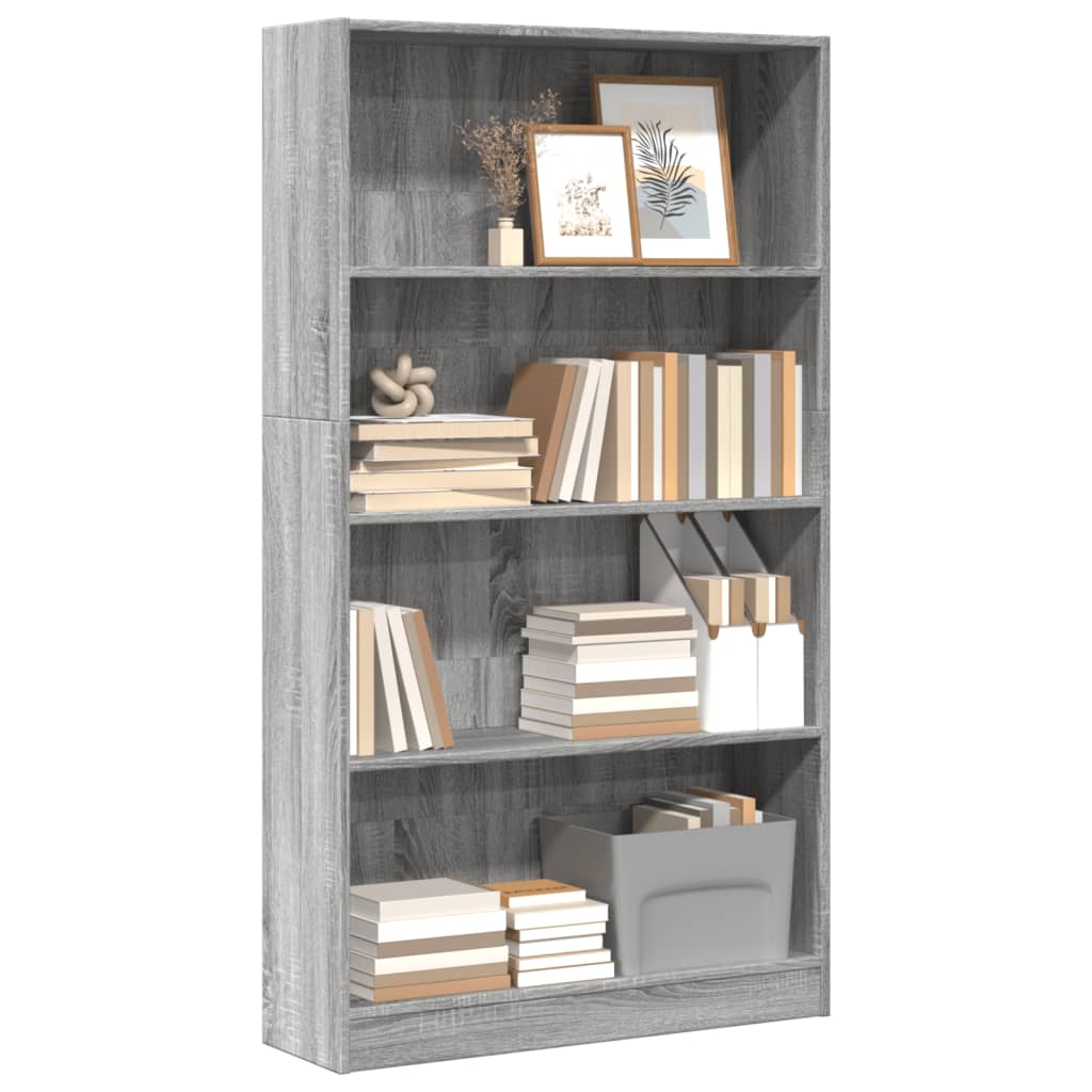 vidaXL Bücherregal Grau Sonoma 80x24x143 cm Holzwerkstoff