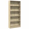 vidaXL raamaturiiul Sonoma tamm 80 x 24 x 176 cm t&ouml;&ouml;deldud puit