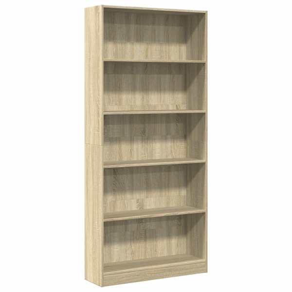 vidaXL raamaturiiul Sonoma tamm 80 x 24 x 176 cm t&ouml;&ouml;deldud puit