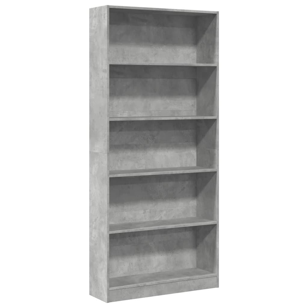 vidaXL Knihovna betonově šedá 80x24x176 cm kompozitní dřevo