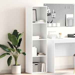 Knjižna omara bela 40x30x152 cm inženirski les