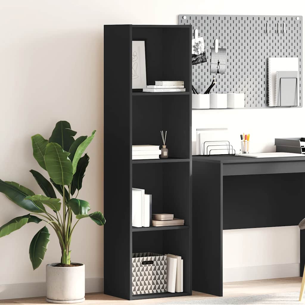 vidaXL Bibliotecă, negru, 40x30x152 cm, lemn prelucrat