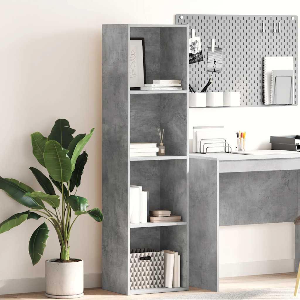 vidaXL Bibliotecă, gri beton, 40x30x152 cm, lemn prelucrat