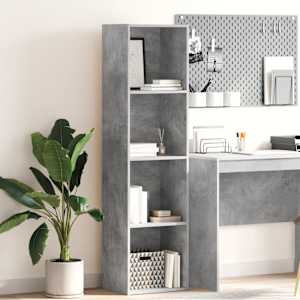 Knjižna omara betonsko siva 40x30x152 cm inženirski les