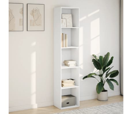 vidaXL Етажерка за книги, бяла, 40x30x189 см, инженерно дърво, Бял vidaXL Етажерка за книги, бяла, 40x30x189 см, инженерно дърво