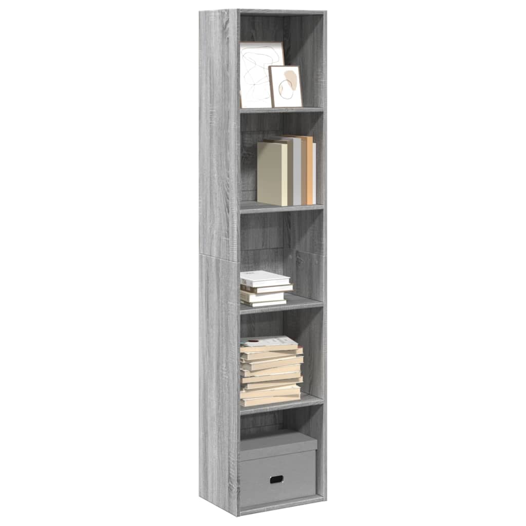 vidaXL Bücherregal Grau Sonoma 40x30x189 cm Holzwerkstoff