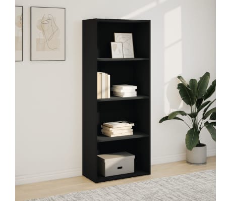 vidaXL Bücherregal Schwarz 60x30x152 cm Holzwerkstoff