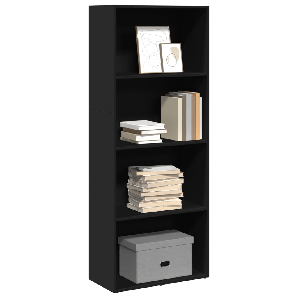 vidaXL Bibliotecă, negru, 60x30x152 cm, lemn prelucrat