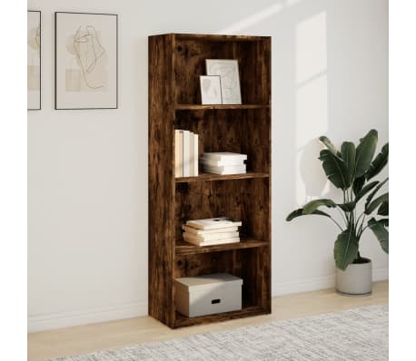 vidaXL Regał na książki, przydymiony dąb, 60x30x152 cm