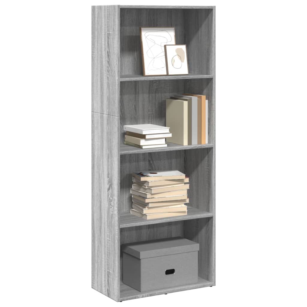 vidaXL Bücherregal Grau Sonoma 60x30x152 cm Holzwerkstoff