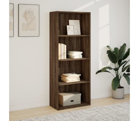 vidaXL Bookcase Brown Oak 60x30x152 cm Engineered Wood