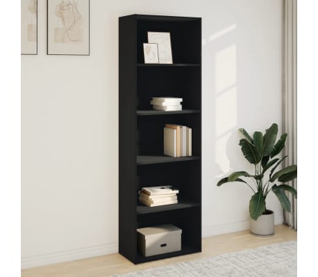 vidaXL Biblioth&egrave;que noir 60x30x189 cm bois d'ing&eacute;nierie
