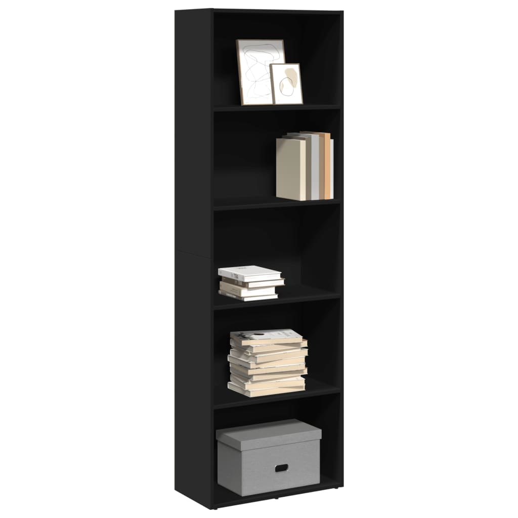 vidaXL Bibliotecă, negru, 60x30x189 cm, lemn prelucrat