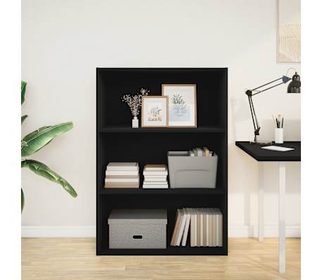 vidaXL Bookcase Black 80x30x114 cm Engineered Wood