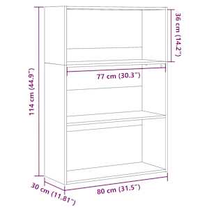 Knihovna old wood 80 x 30 x 114 cm kompozitní dřevo - obrázek 9