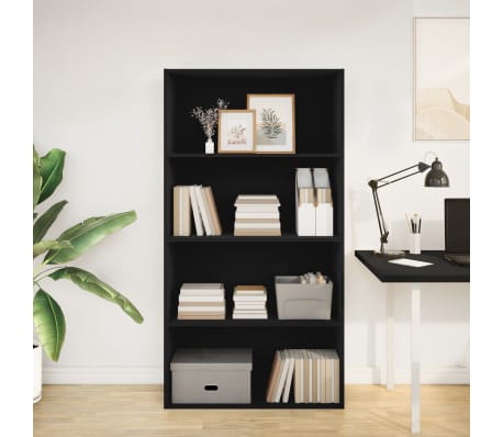 vidaXL Bookcase Black 80x30x152 cm Engineered Wood