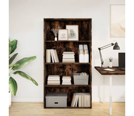 vidaXL Bookcase Smoked Oak 80x30x152 cm Engineered Wood