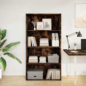 vidaXL Bookcase Smoked Oak 80x30x152 cm Engineered Wood