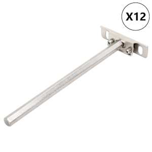 Plavajoči nosilci za police 12 kosov Ø12x200 mm ogljikovo jeklo