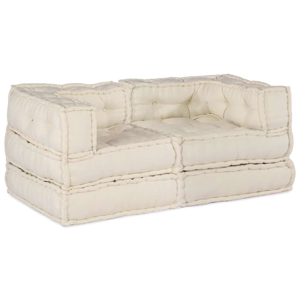 Modular Pouffes 2 Pack - Cream Fabric