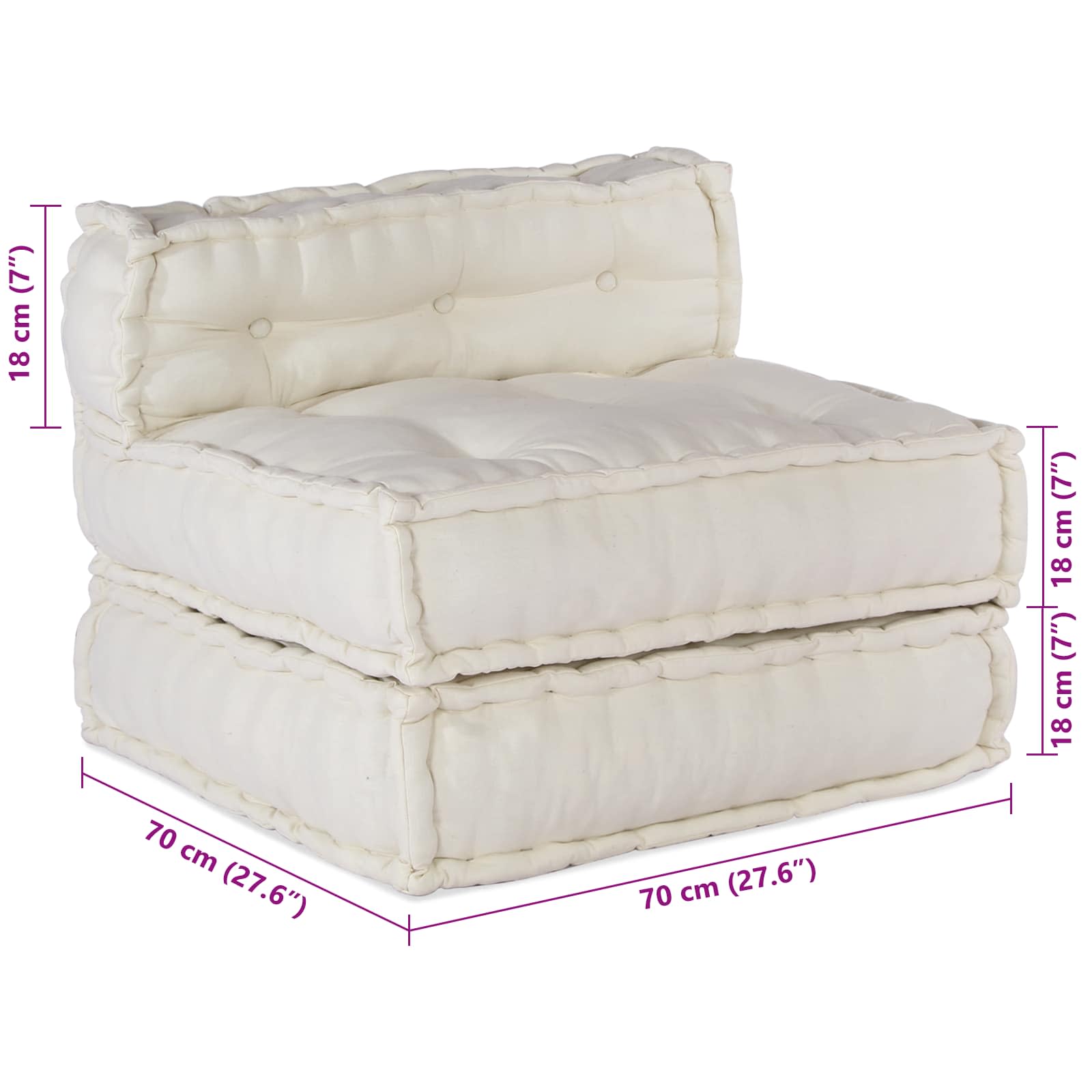 Modulārais dīvāns 3 pcs Krēmkrāsa audums