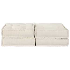 Modulární patchworková pohovka 2 pcs Krémová 140 x 70 x 36 cm - obrázek 5