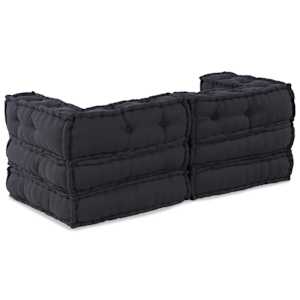 Modulární patchworková pohovka 2 pcs Antracit 140 x 70 x 56 cm - obrázek 2