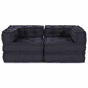 Modulární patchworková pohovka 2 pcs Antracit 140 x 70 x 56 cm - obrázek 1