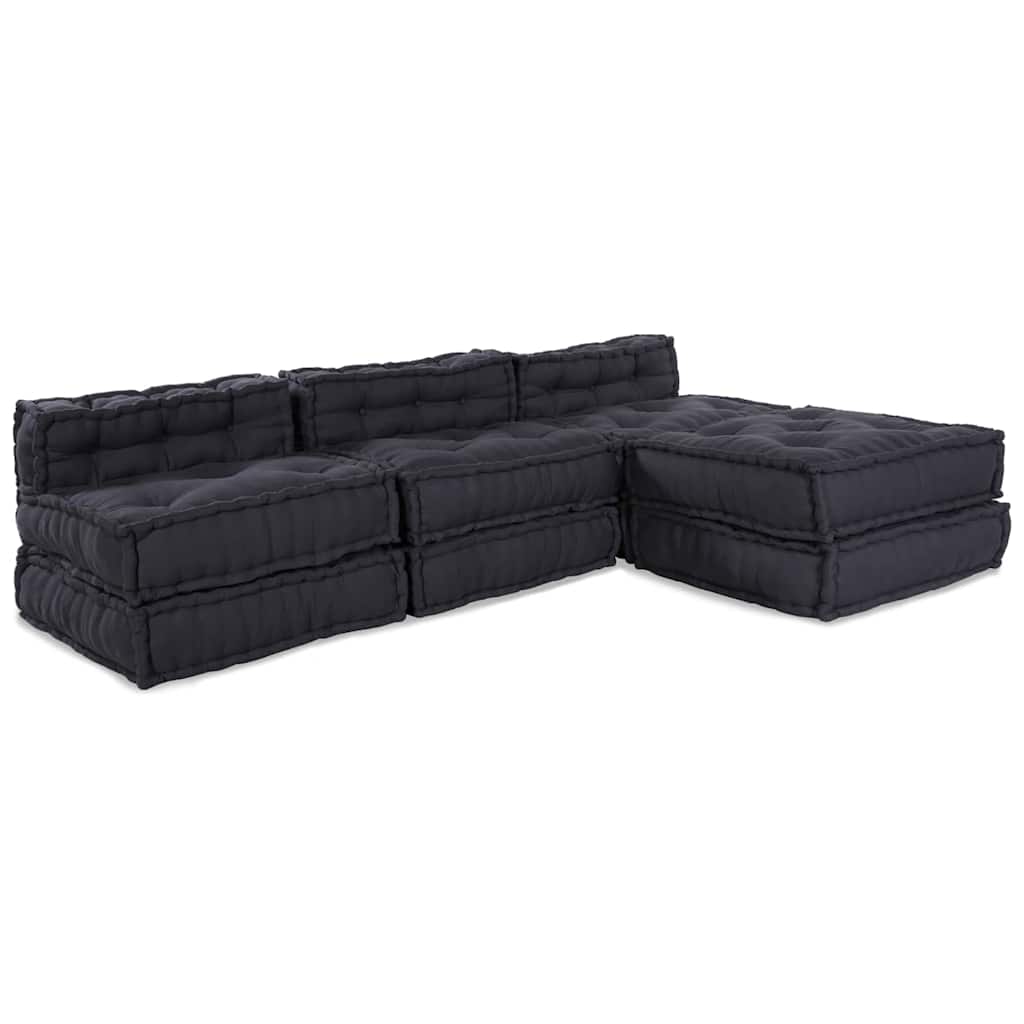 Modular Pouffes 4 pcs Anthracite Fabric