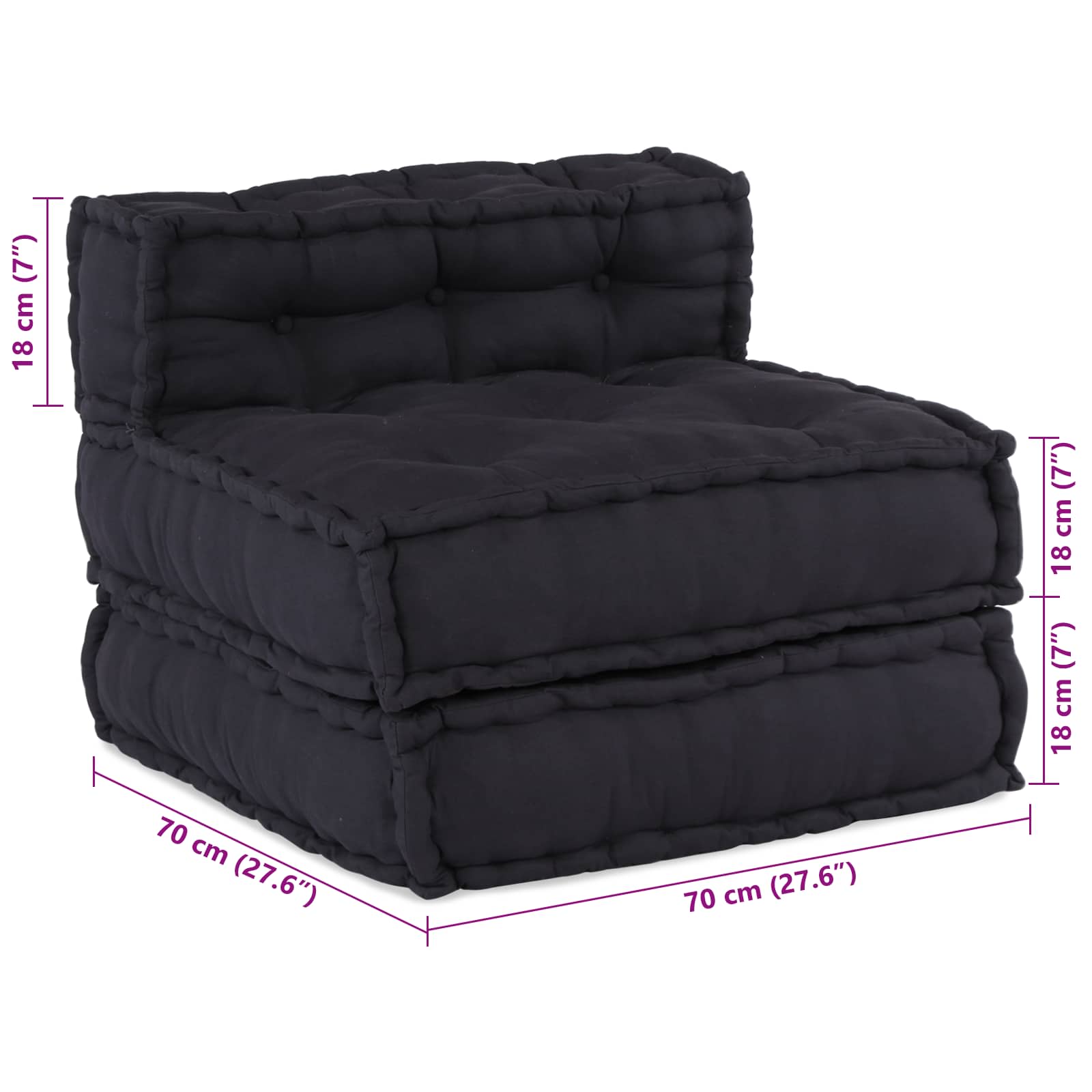 Modulārais dīvāns 4 pcs Antracīts audums