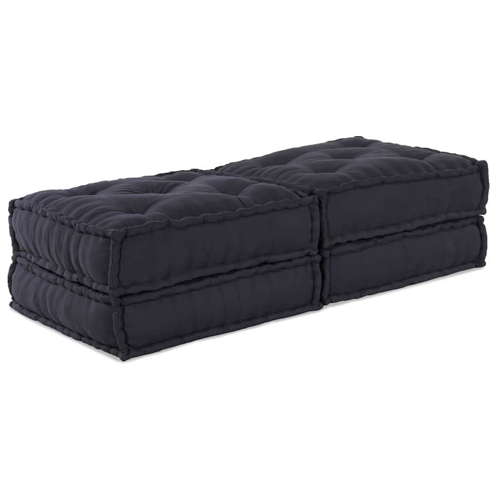 Modular Pouffes 2 Pack in Charcoal Fabric
