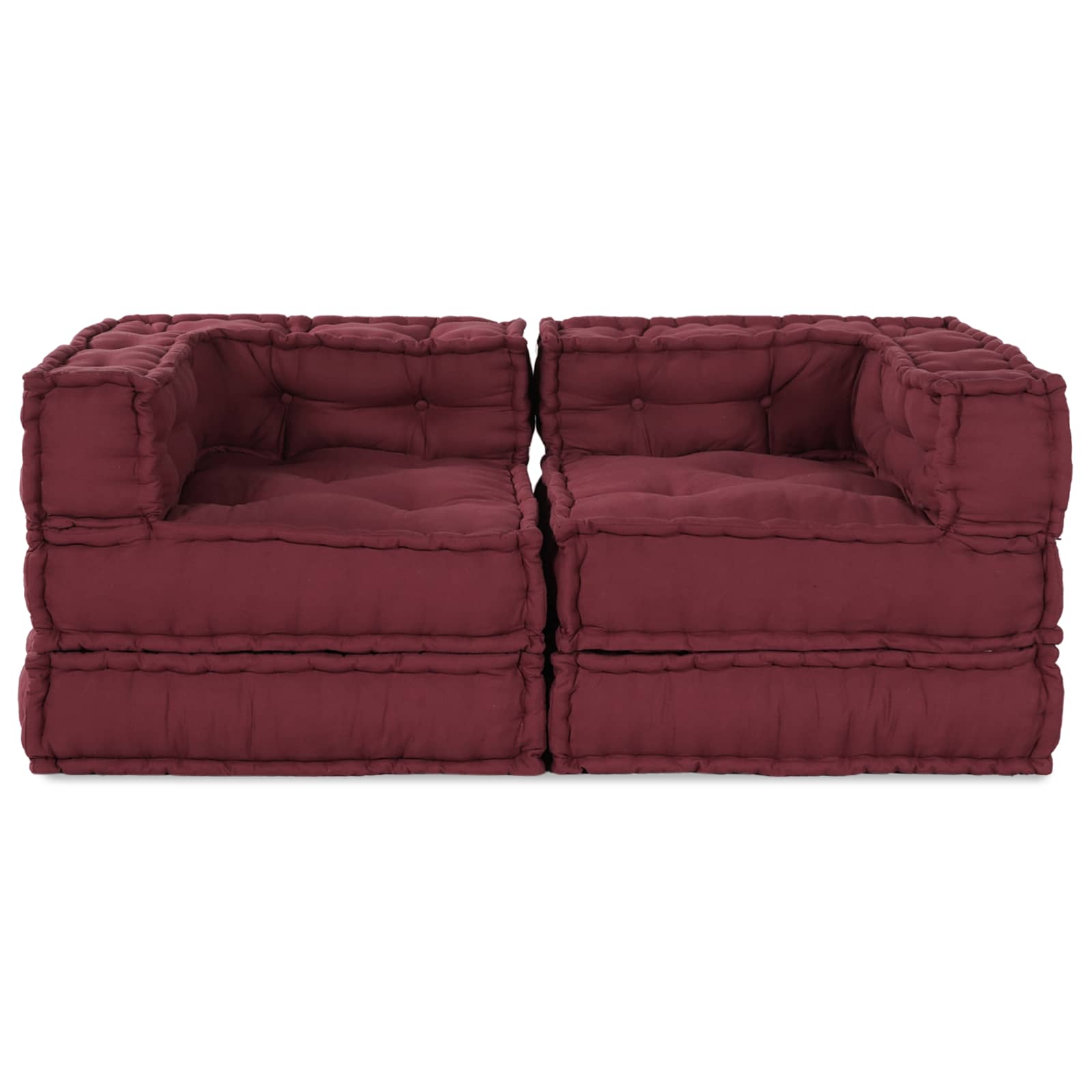 Modulair Sofabet 2 pcs Bordeaux 140 x 70 x 56 cm Stof image 1