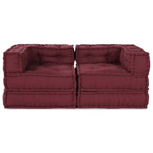 vidaXL Mooduldiivan 2 tk kangas Bordeaux 140 x 70 x 56 cm