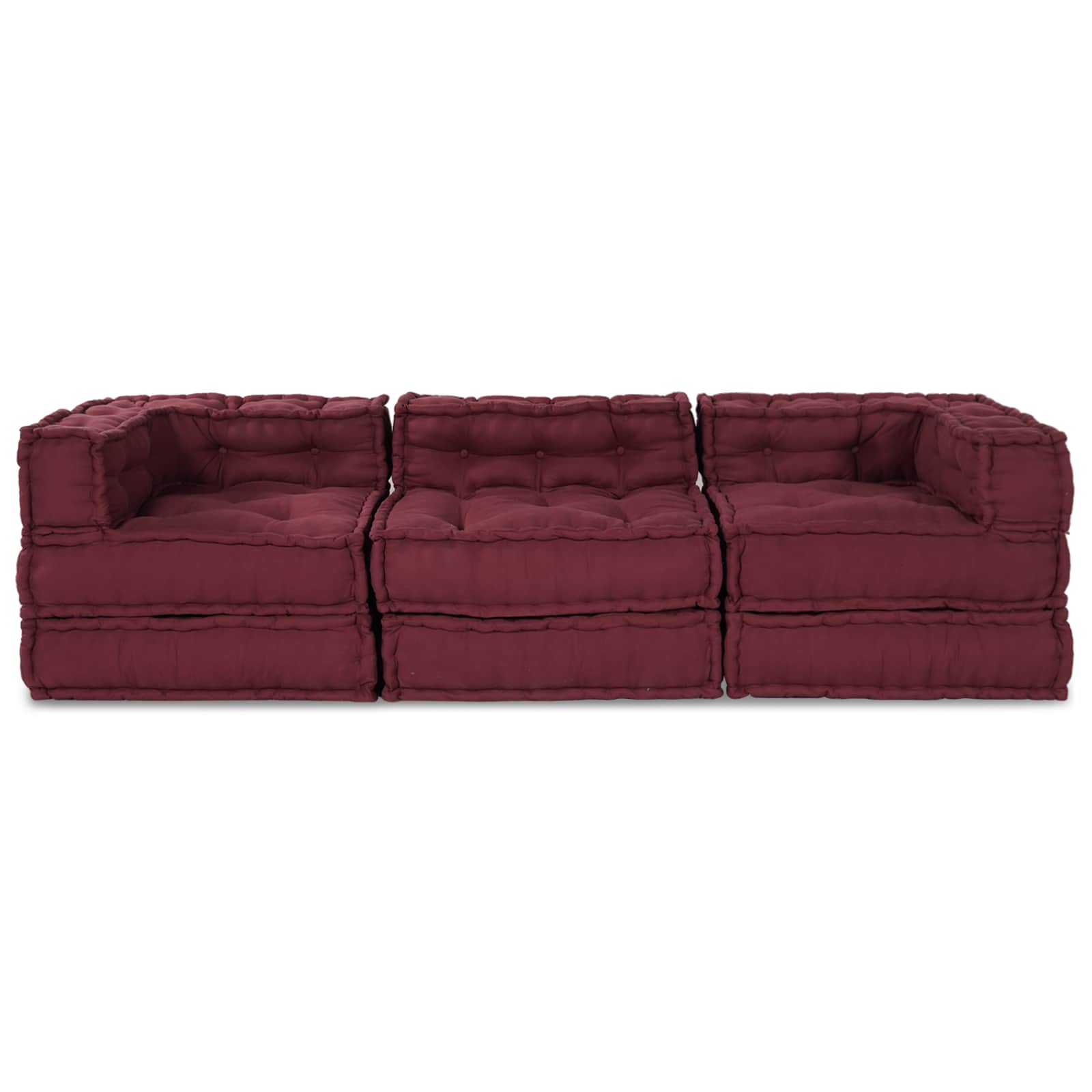 Modulair Sofabet 3 pcs Bordeaux Stof image 6